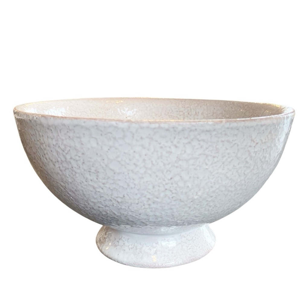 Terracotta Glazed Footed Bowl Pebble Finish